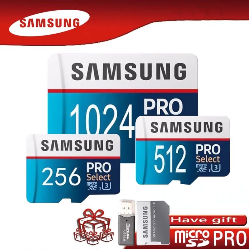 Cartão SD Samsung 128gb 256gb 512gb 1tb Memória Classe 10 tf 64gb Para Celular + Com Leitor De