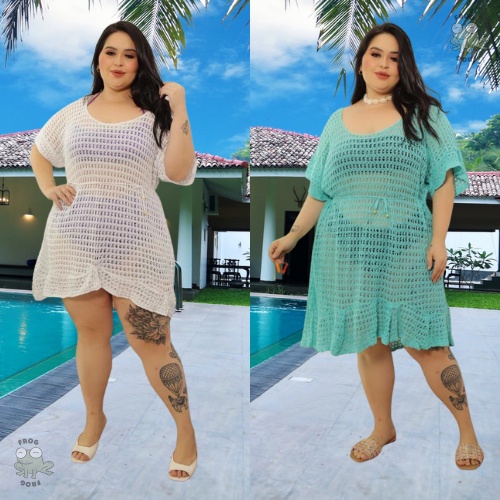 Saida de praia plus size best sale de croche