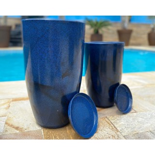 Kit com 2 vasos para planta coluna lisa moderna N1 e N2