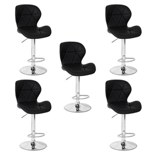 Conjunto 05 Banquetas Slim Material Ecológico Regulagem de Altura em Oferta na Shopee