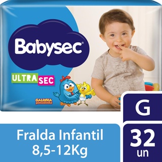 Fralda Babysec Galinha Pintadinha Ultrasec Mega Tamanho G 32 unidades em Oferta na Shopee