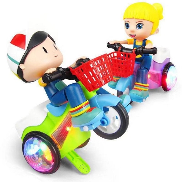 Brinquedo Stunt Trycicle Infantil Com Rotação Música e Luz