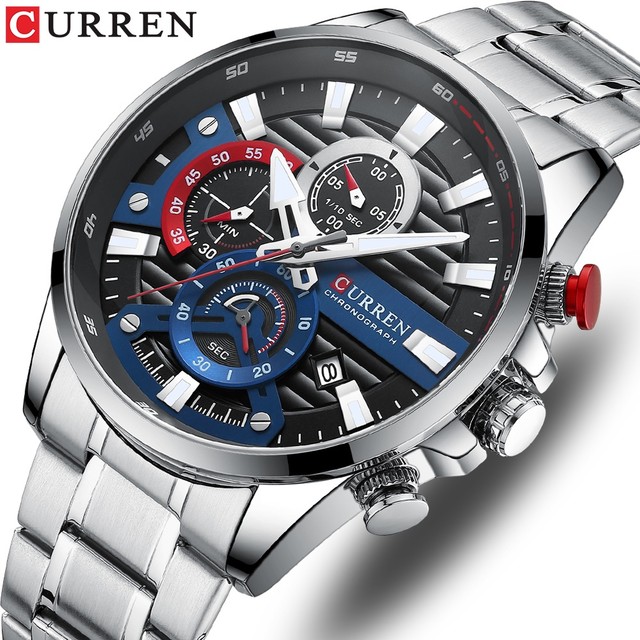 Relógio Masculino Original CURREN De Quartzo De Aço Inoxidável À Prova D'água/Casual/Executivo/Retro/Militar CR15SX