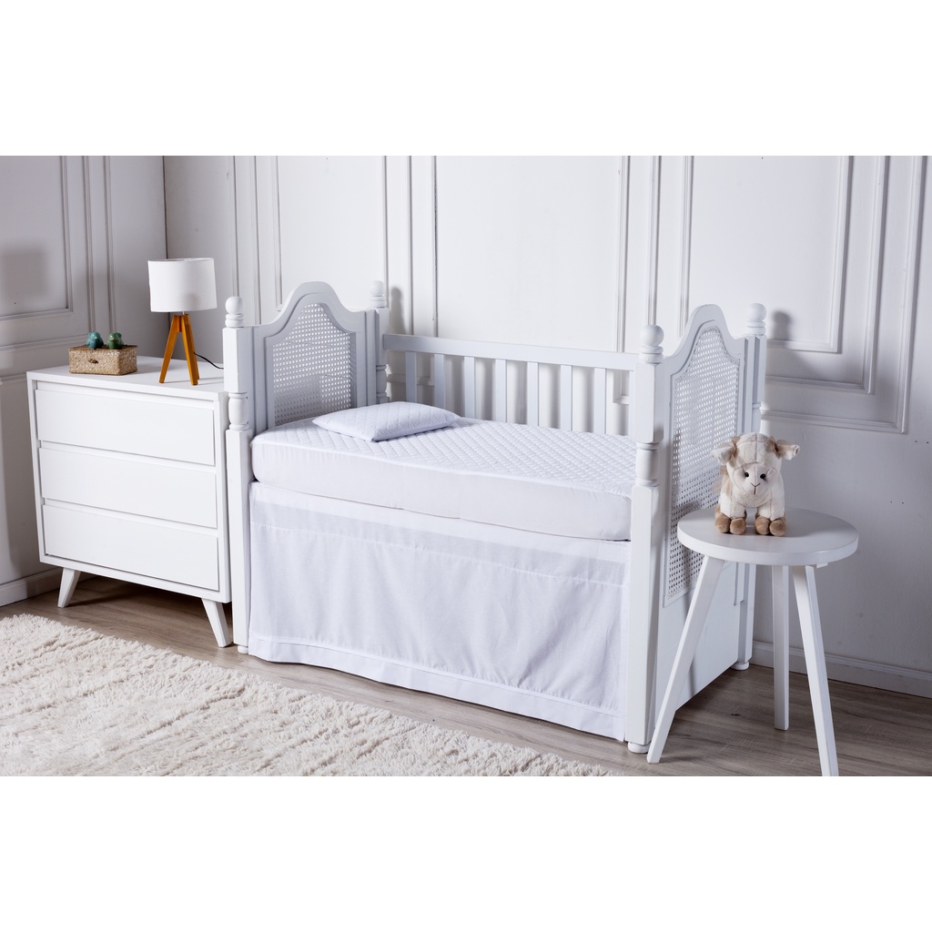 protetor colchao berco impermeavel matelado - branco