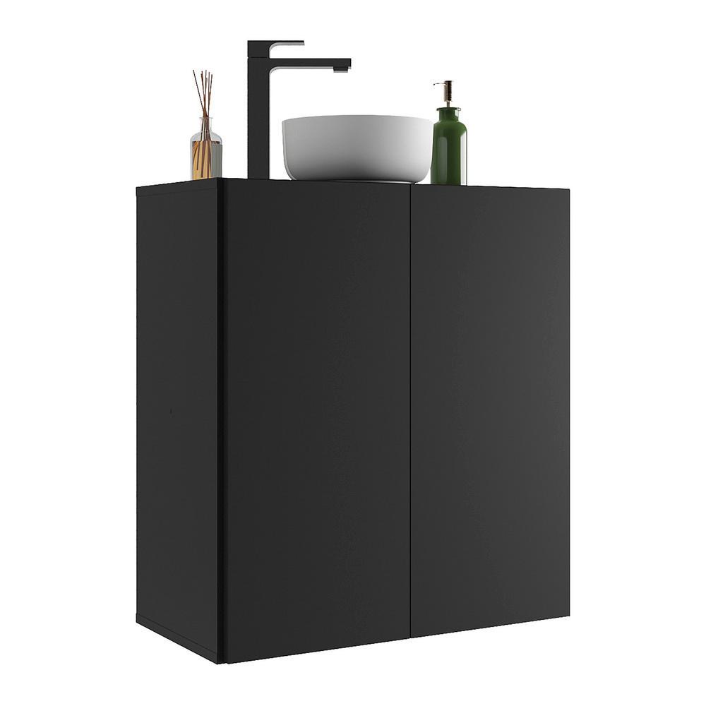 Gabinete Banheiro 2 Portas Suspenso 63cm Multimóveis MP5007 Preto - Home & Living