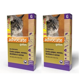 2 Antipulgas Advocate Para Gatos De 4 A 8 Kg Com cada caixa 3 Pipetas em Oferta na Shopee