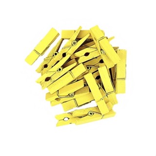 Mini Pregador/Prendedor de Madeira Grande Amarelo 3,5cm - 15 ou 50 unidades amarelo