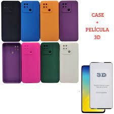Kit 2X1 Xiaomi Redmi 10C - Película Frontal Ceramica 3D + Capa Silicone Aveludada Colorida