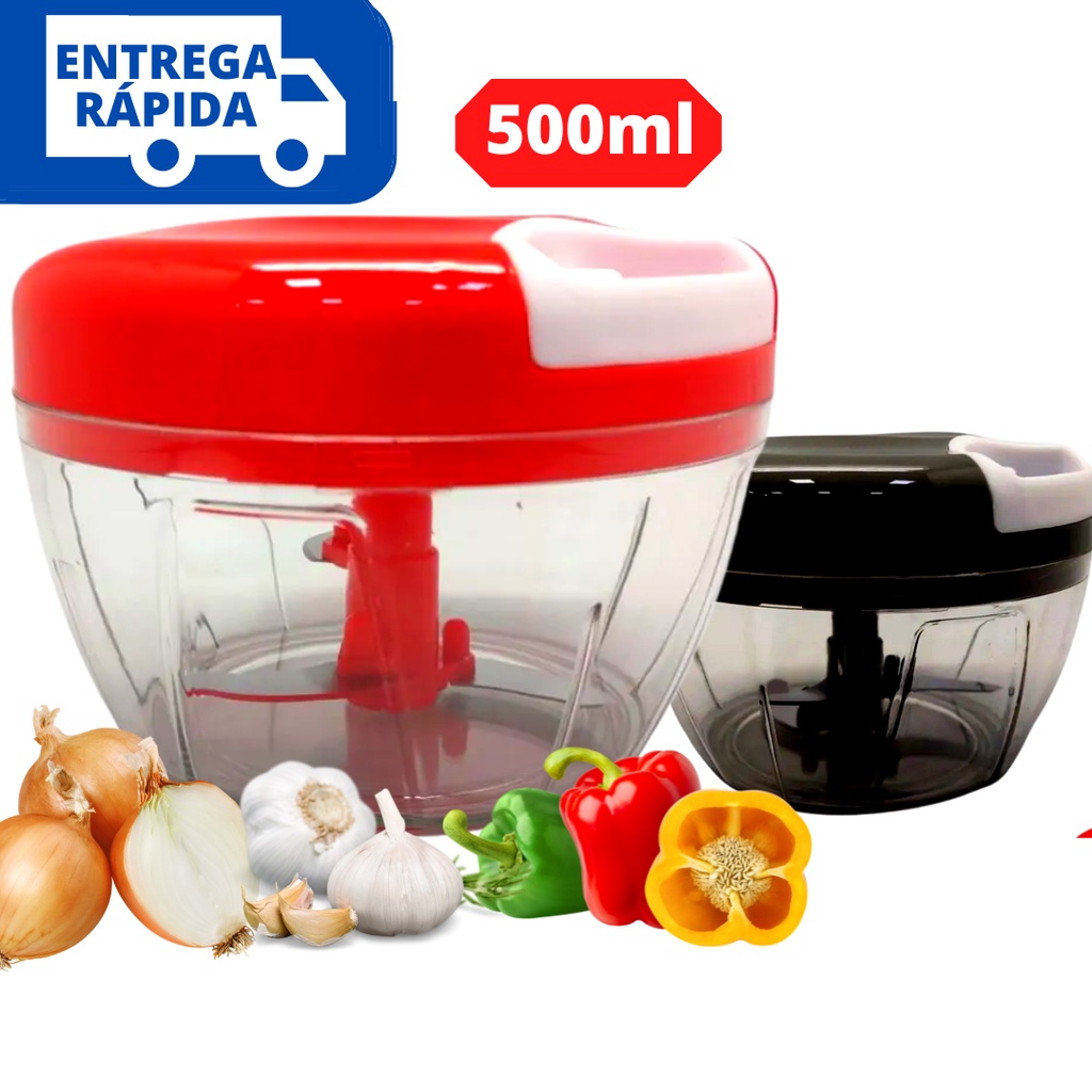 Processador e Triturador de Alho Cebola 500ml 3 Lâminas Triturador de ...