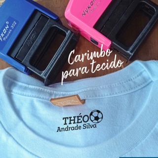 Carimbo Nykon 302 com Tinta de tecido 30ml em Oferta na Shopee