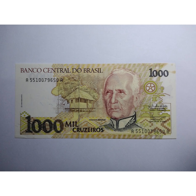Linda Cédula Brasil 1000 Cruzeiros 1990 C217 FE, Autêntica.