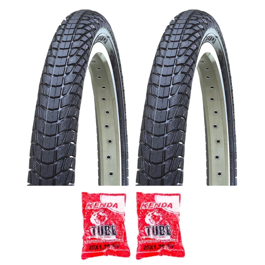 Par Pneus Bicicleta Kenda Kontact Aro 20 X 1.95 Slick + 2 Camaras em Oferta na Shopee