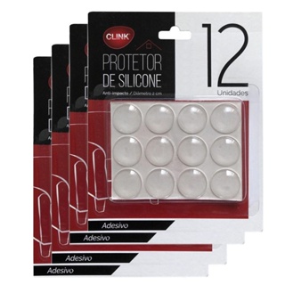 Protetor Adesivo Silicone Anti Impacto Redondo 20 Unidades Clink/Adesivo Protetor Anti Impacto Bater Maçaneta Porta em Oferta na Shopee