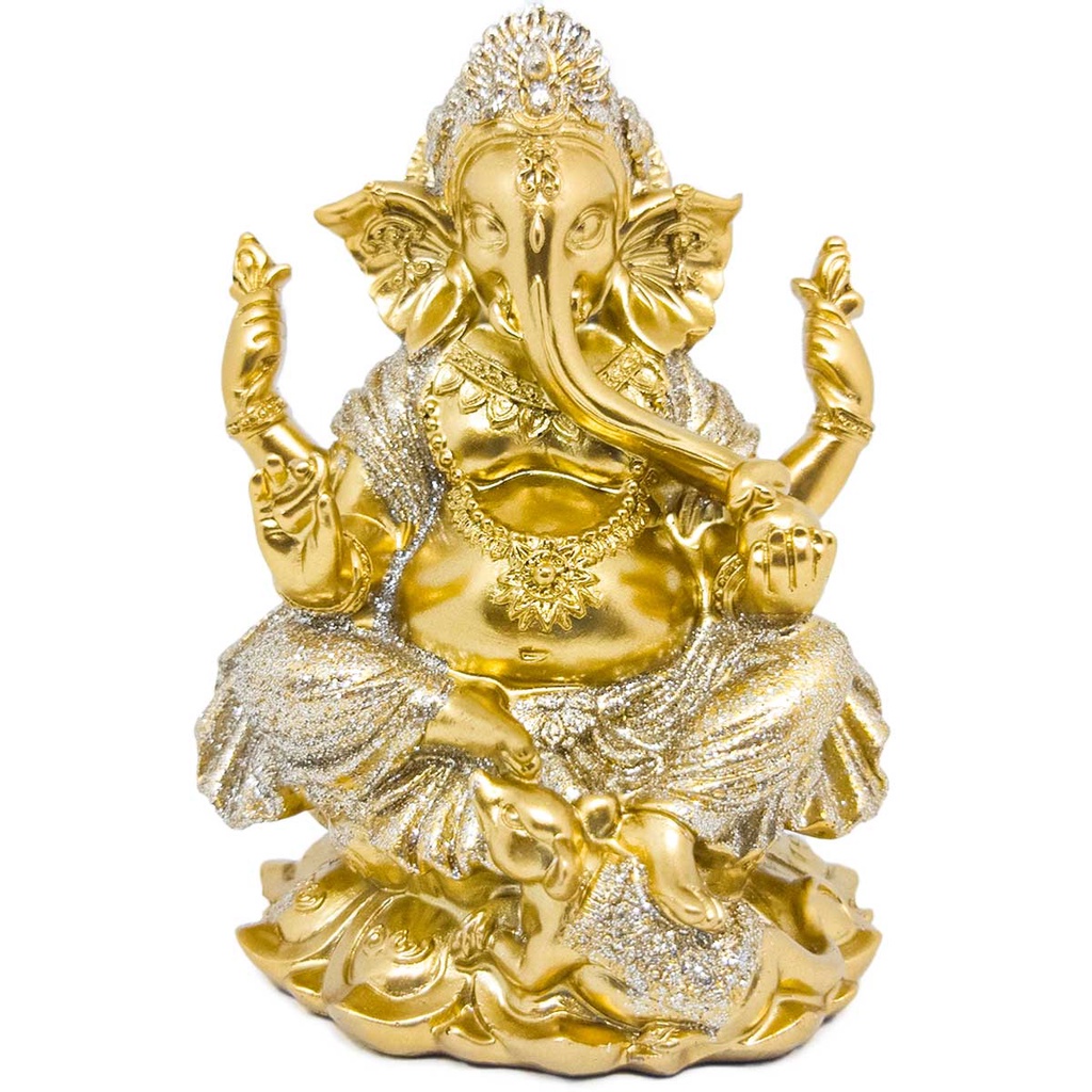 Imagem Estátua Ganesha Enfeite Decorativo Prosperidade Decoração Zen Elefante Hindu Sabedoria Estatueta Meditação