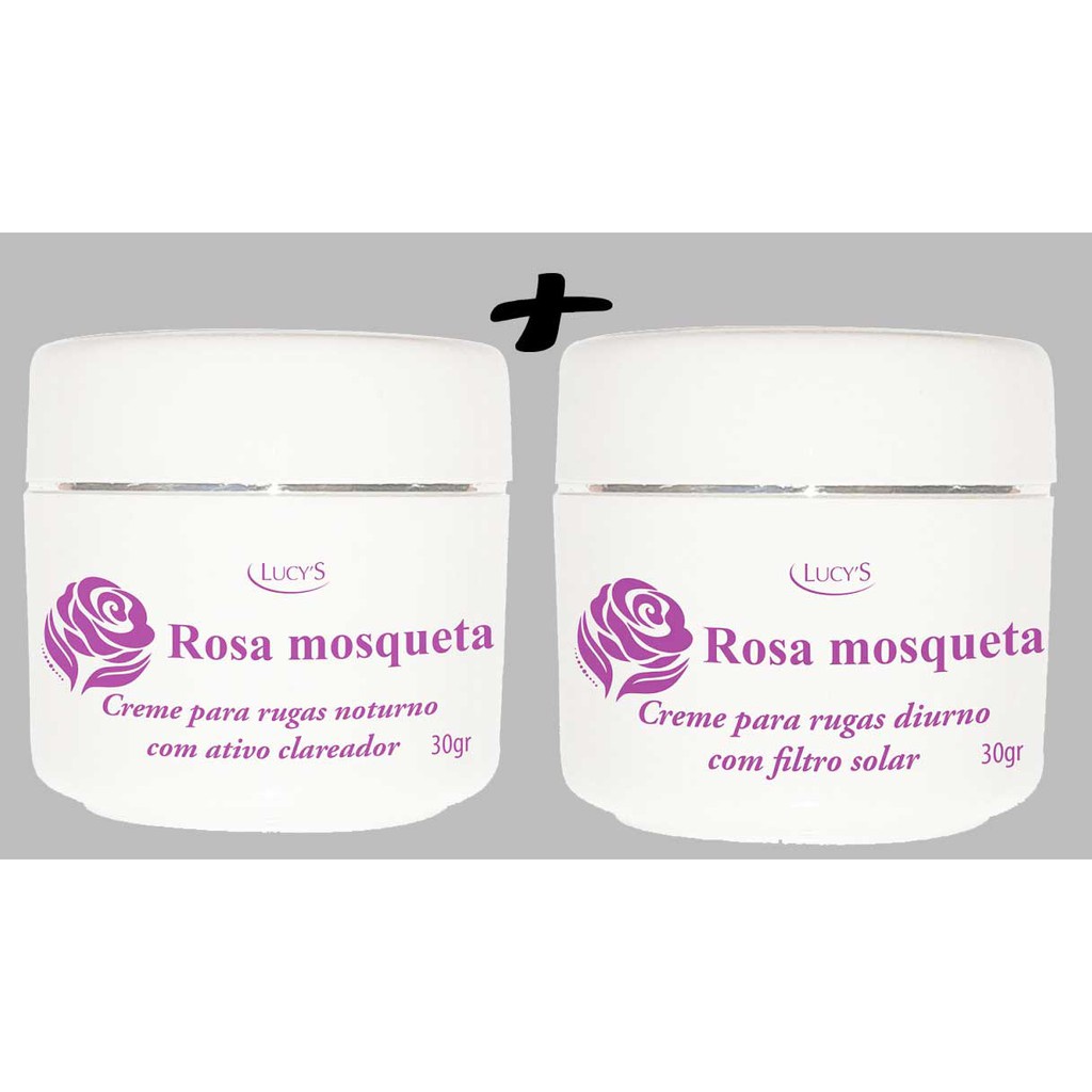 kit Creme para Rosto Clareamento de Pele Antirrugas Rosa Mosqueta Antirrugas - 1 Creme Noturno Rosa Mosqueta 30gr + 1 Cr