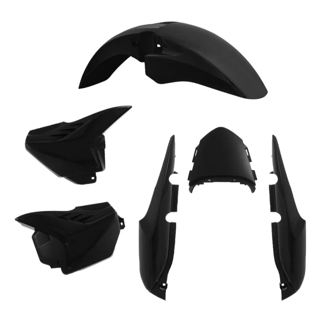 Kit Paralama Tampa Lateral Com Complemento Rabeta Fan 150 Mix 2009 A 2013