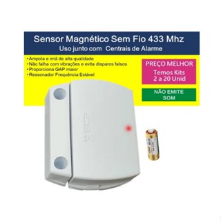 Sensor Sem Fio Alarme Residencia Magnetico Pilha