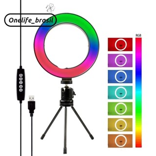 Ring Light de Mesa 6 Polegadas + Tripé De 16 Cm Blogueira Portátil Luminária De Led