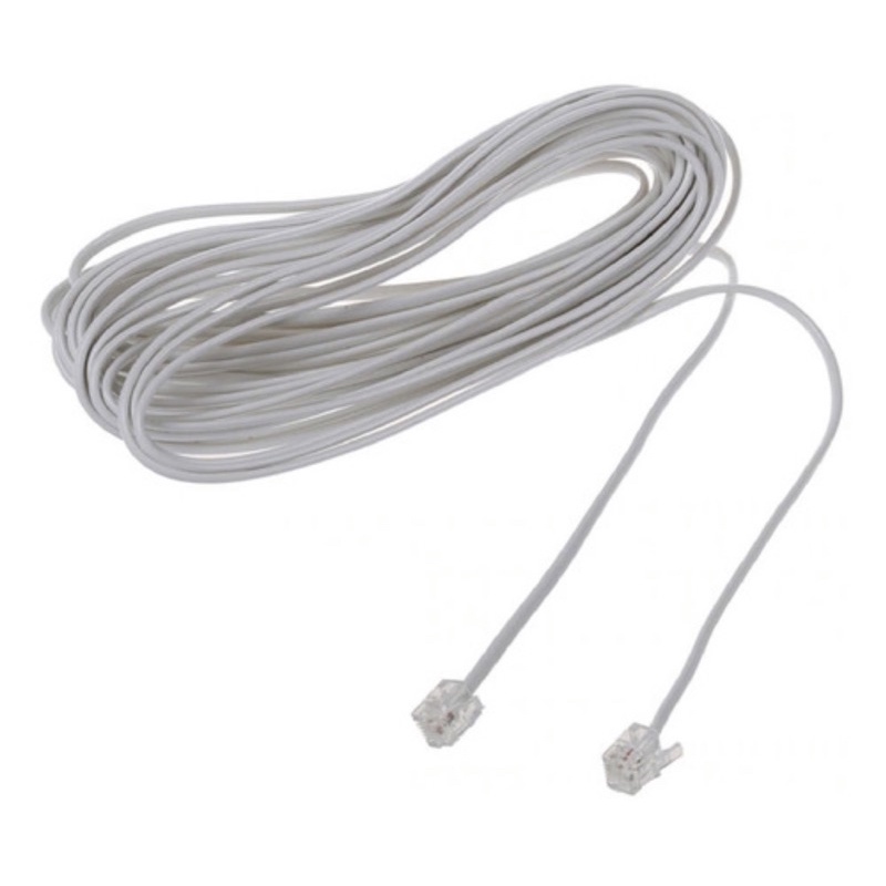 Fio Telefone Cabo Telefônico Rj11 4 Vias 5 Metros - Ref. MB71140 Branco