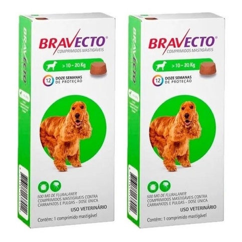 Antipulgas Bravecto Msd Cães 10-20kg - 2 Comp.