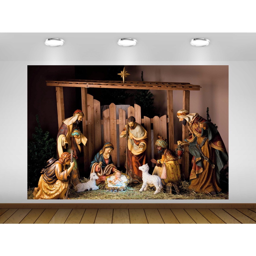 Painel Presépio de Natal Decoração Natal Menino Jesus Nascimento de Jesus  Impressão em Lona | Shopee Brasil