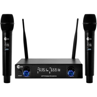 Microfone Sem Fio Custom Sound CW 60 Mão Duplo Dinâmico Digital em Oferta na Shopee