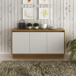 Aparador Buffet 3 Portas 1 Gav Multimóveis CR50005 Natural/Off White