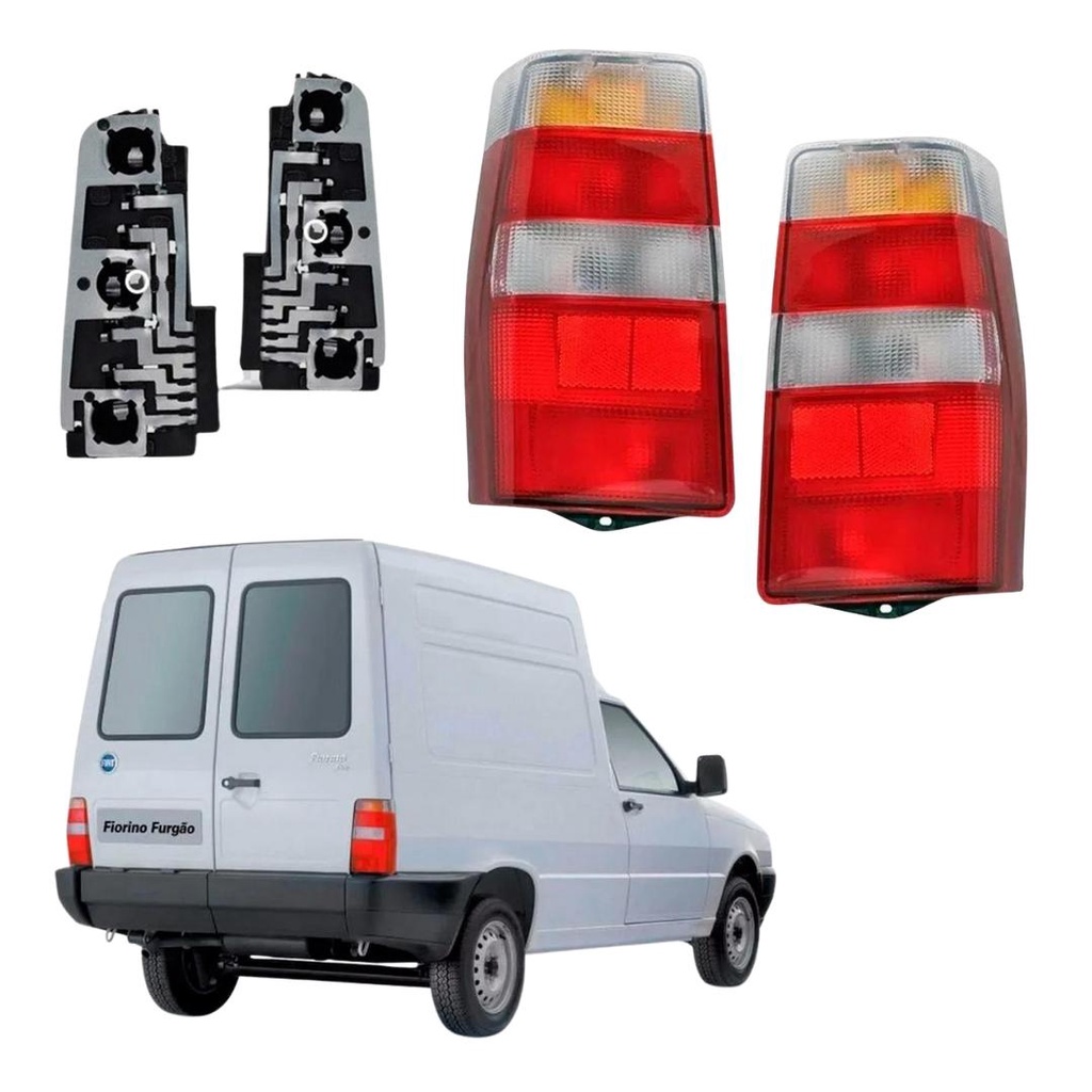 Detalhes do Par Lanterna Traseira Fiorino 1987 a 2012 Elba 1984 a 1996 Com Circuito