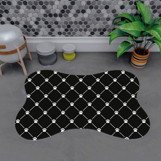 Tapete Pet Patinha Para Comedouro Osso 46x30