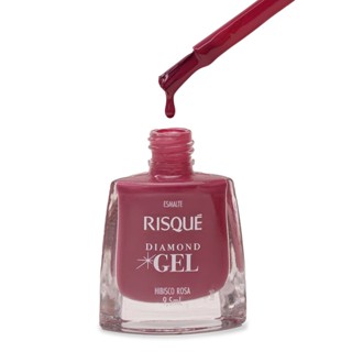 Esmalte Risqué Diamond Gel Hibisco Rosa Cremoso 9,5ml
