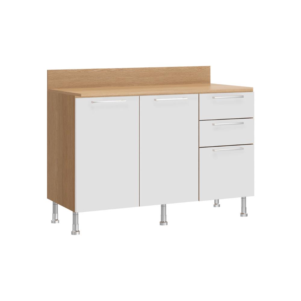 Balcão Cozinha Ditália Aspen CV/BR com Tampo Carvalho CD-171 - Home & Living