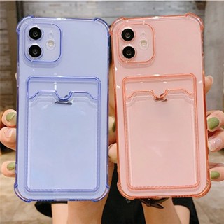 Bolsa Para Cartão Capa De Celular Transparente iPhone 14 13 11 12 Pro Max XR XS X 7 8 Plus Mini Anti-Impacto