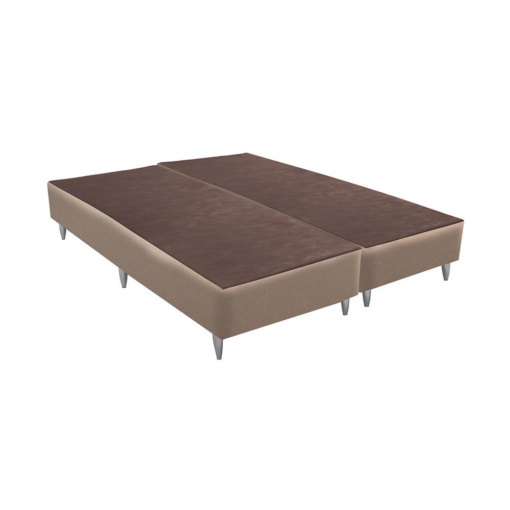 Base Sommier Linho Bege Queen (158x198x23) - Revestida em Linho - Ortobom - Home & Living