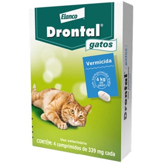 Vermífugo Drontal Gatos Até 4 Kg Com 4 Comprimidos - Elanco em Oferta na Shopee