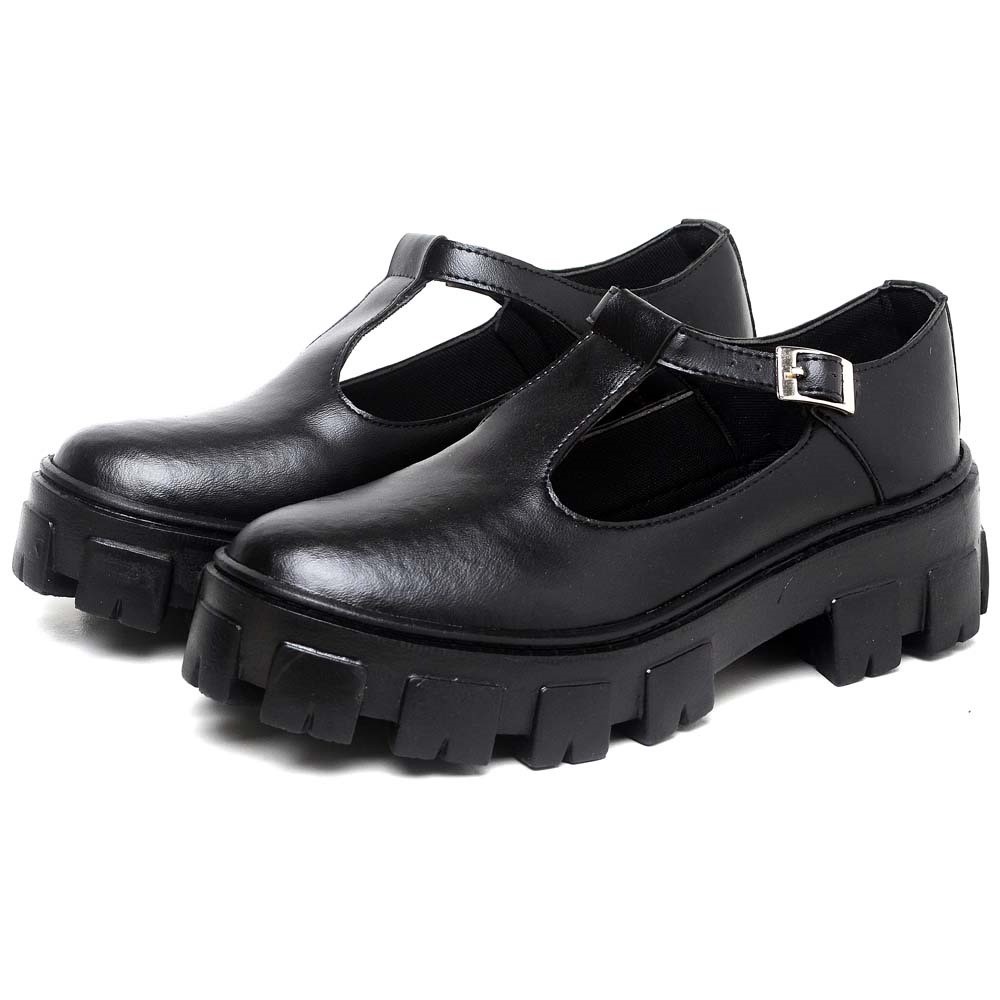 Sapato Mocassim Dubuy Feminino Boneca Preto Fosco Mary Jane 1415FG em Oferta na Shopee
