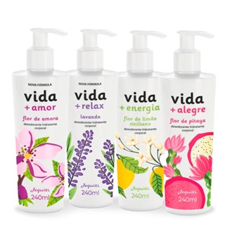 Kit De Desodorantes Hidratantes Corporais Vida, 4 x 240 ml Jequiti