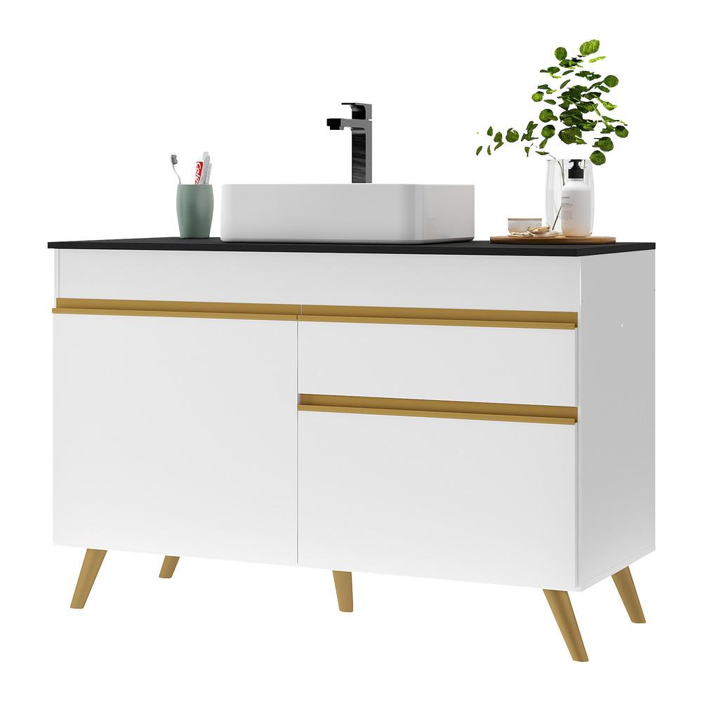 Gabinete Banheiro 2 Portas e 1 Gaveta Retrô 120cm Multimóveis FG5025 Branco em Oferta na Shopee