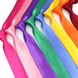 5cm Gravatas De Seda Sólidas Slim Cor Para Homens Estreitas Vermelhas Satin Red Bule Amarelas Feitas À Mão Gravata Casual Casamento Acessório Diário