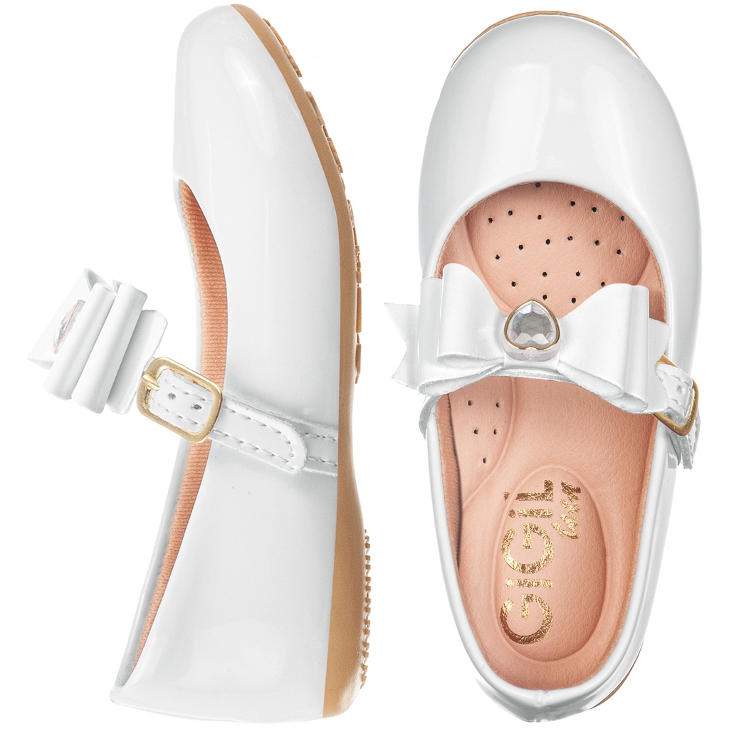 Sapatilha Infantil Sapato Laço Brilho Pérola Coração Leve Boneca Bebê Salomé Menina Rasteirinha Confortável Macio Festa Daminha Dama Moda Atual Blogueira - Baby & Kids Fashion