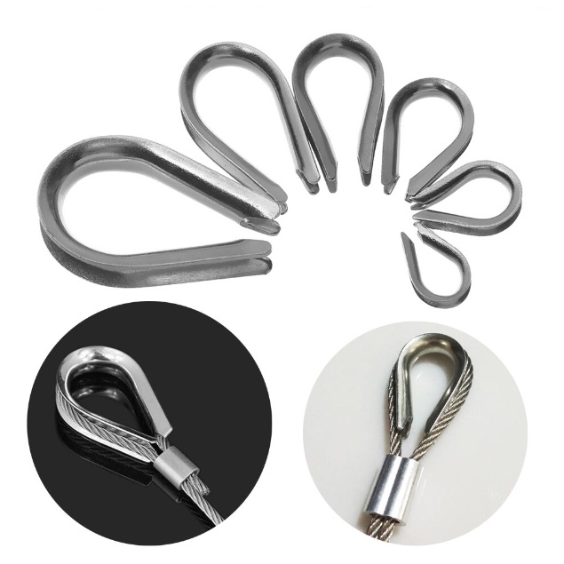Sapatilha 1/8 Pol (3,2mm) Inox Anilha Para Cabo De Aço Corda
