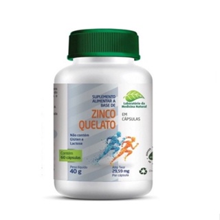 Zinco Quelato 60 Cápsulas 30g Medinal em Oferta na Shopee