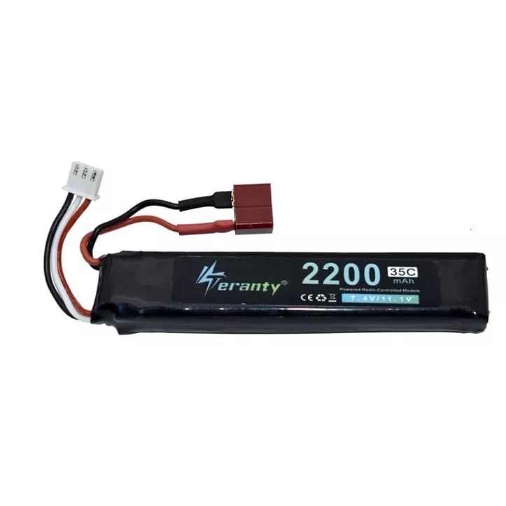 Batterie LiPo 11.1V 2000mAh 30C Pour Airsoft - Connecteur Mini Tamiya, Dimensions 101x20x15 Mm
