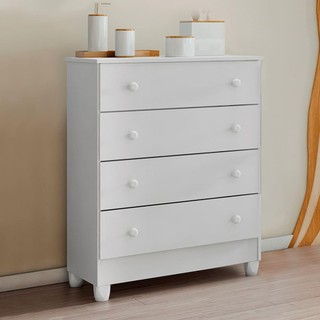 Cômoda Infantil 4 Gavetas Mel Branco Brilho Carolina Baby em Oferta na Shopee