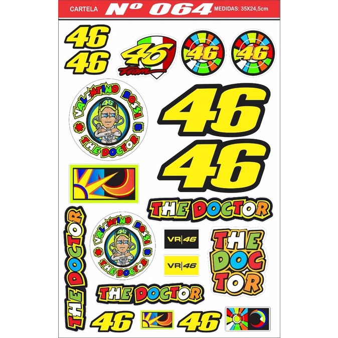 Cartela Adesivos Personalizado Carro Moto Bike Motocross 064 em Oferta na Shopee
