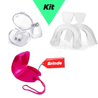Kit Dilatador Nasal Dormi Bem + PLaca Bruxismo Clareamento Dental Rosa