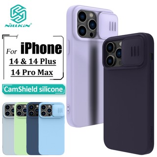Capa De Silicone Líquido Nillkin Para iPhone 14 Pro Max 14 14 Plus CamShield Silky Phone Traseira À Prova De Choque Câmera em Oferta na Shopee
