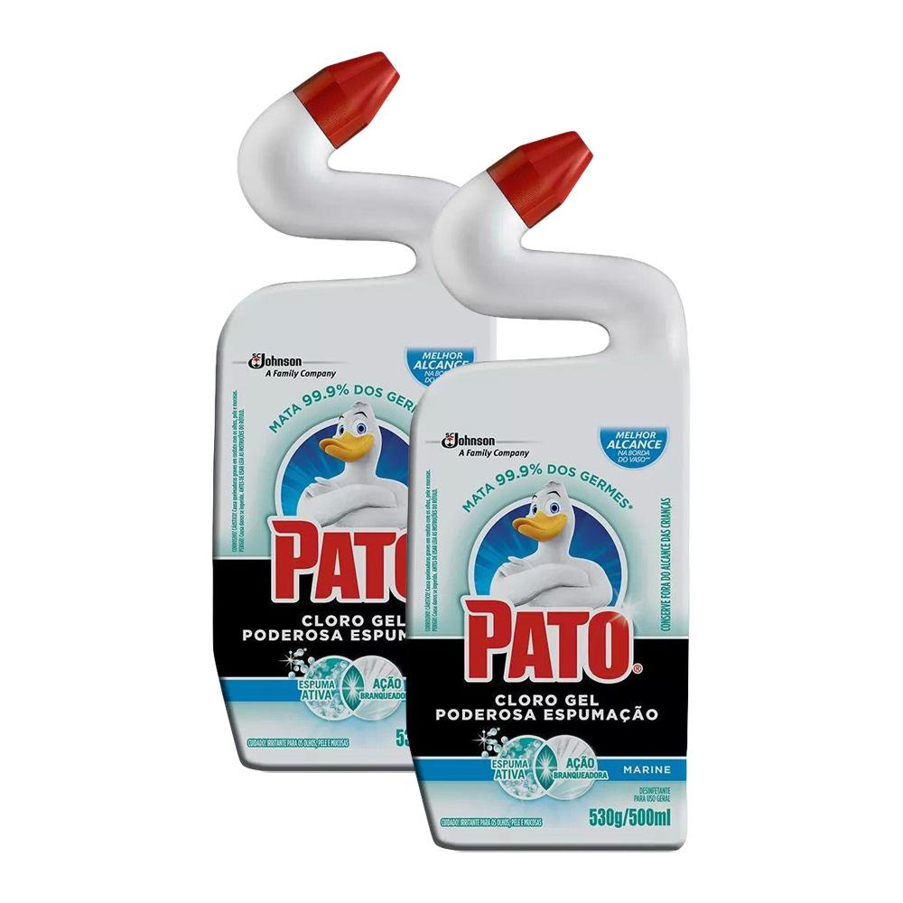 Kit 2 Desinfetante Pato Uso Geral Cloro Gel Marine 500ml em Oferta na Shopee