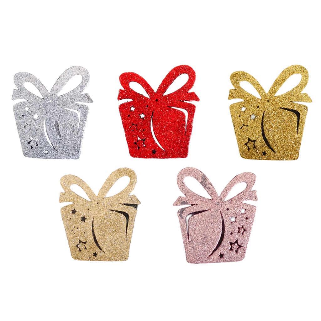 Kit Enfeite De Natal 10 Cm Wincy Com 2 Presentes Em Glitter Decoração Árvore De Natal NTA11006
