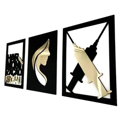 Quadro Harmonização Facial Estetica Decorativo Personalizado Para Clinica 3 peças Grande ou Pequeno