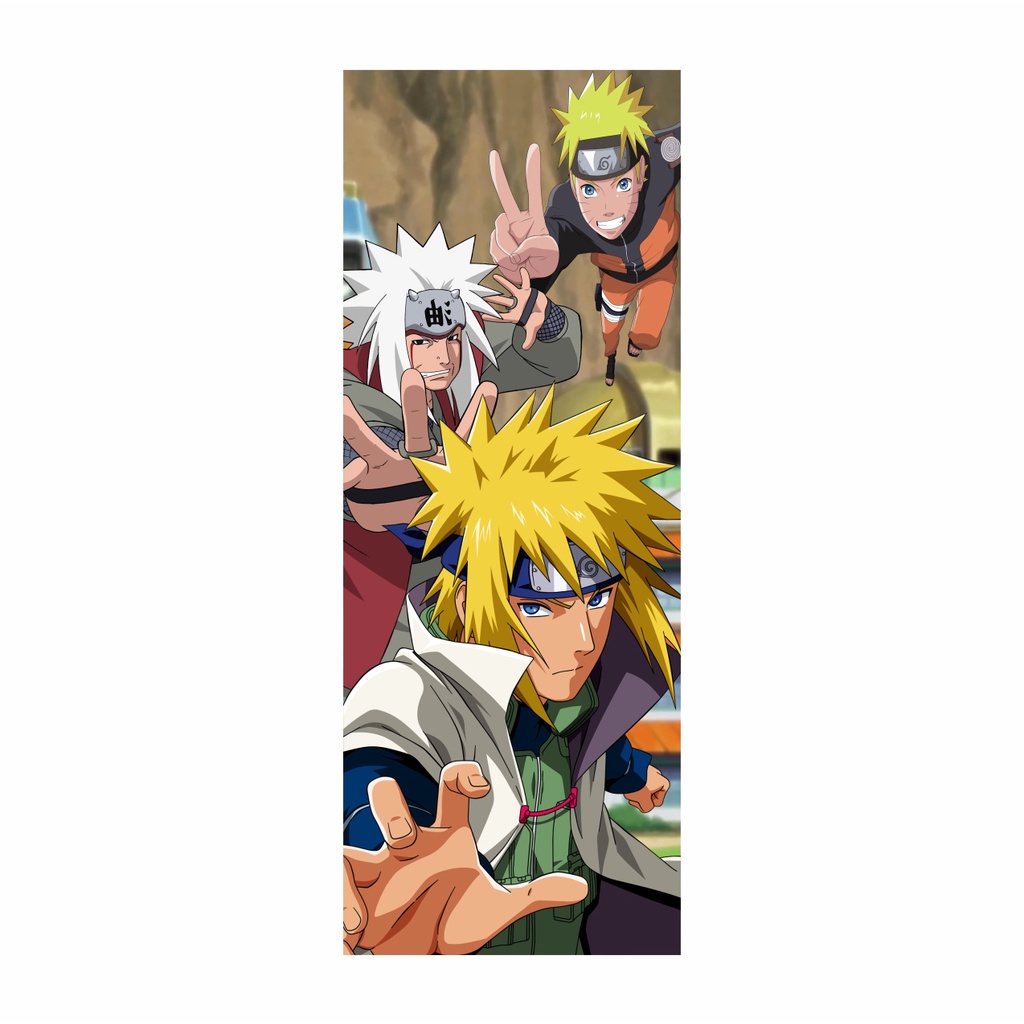 Adesivo Decorativo de Porta Naruto Minato Jiraiya (cod.nmj1)